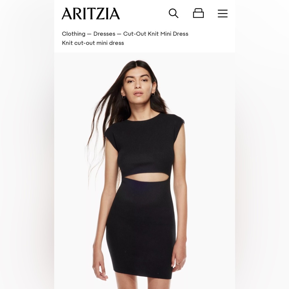 Aritzia Wilfred Free Cut-Out Knit Mini Dress